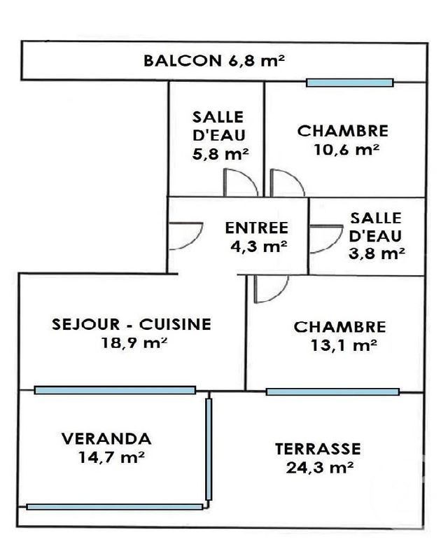 Afficher la photo en grand Appartement F3 à vendre - 3 pièces - 71.17 m2 - ROQUEBRUNE CAP MARTIN - 06 - PROVENCE-ALPES-COTE-D-AZUR - Century 21 Agence Molière