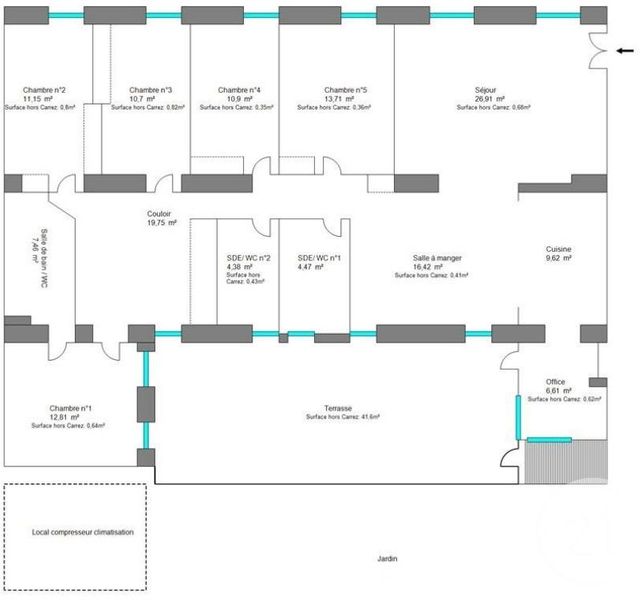 Appartement F6 à louer - 6 pièces - 154.89 m2 - NICE - 06 - PROVENCE-ALPES-COTE-D-AZUR - Century 21 Agence Molière